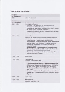 Programme of the Seminar